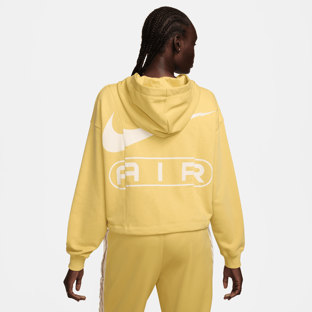 Nike Air Women's Gold Oversized French Terry Full-Zip Hoodie
