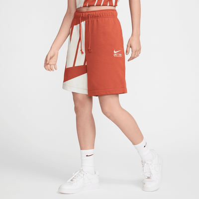 Nike Air Women's Mid-Rise 6-inch Burnt Orange French Terry Shorts
