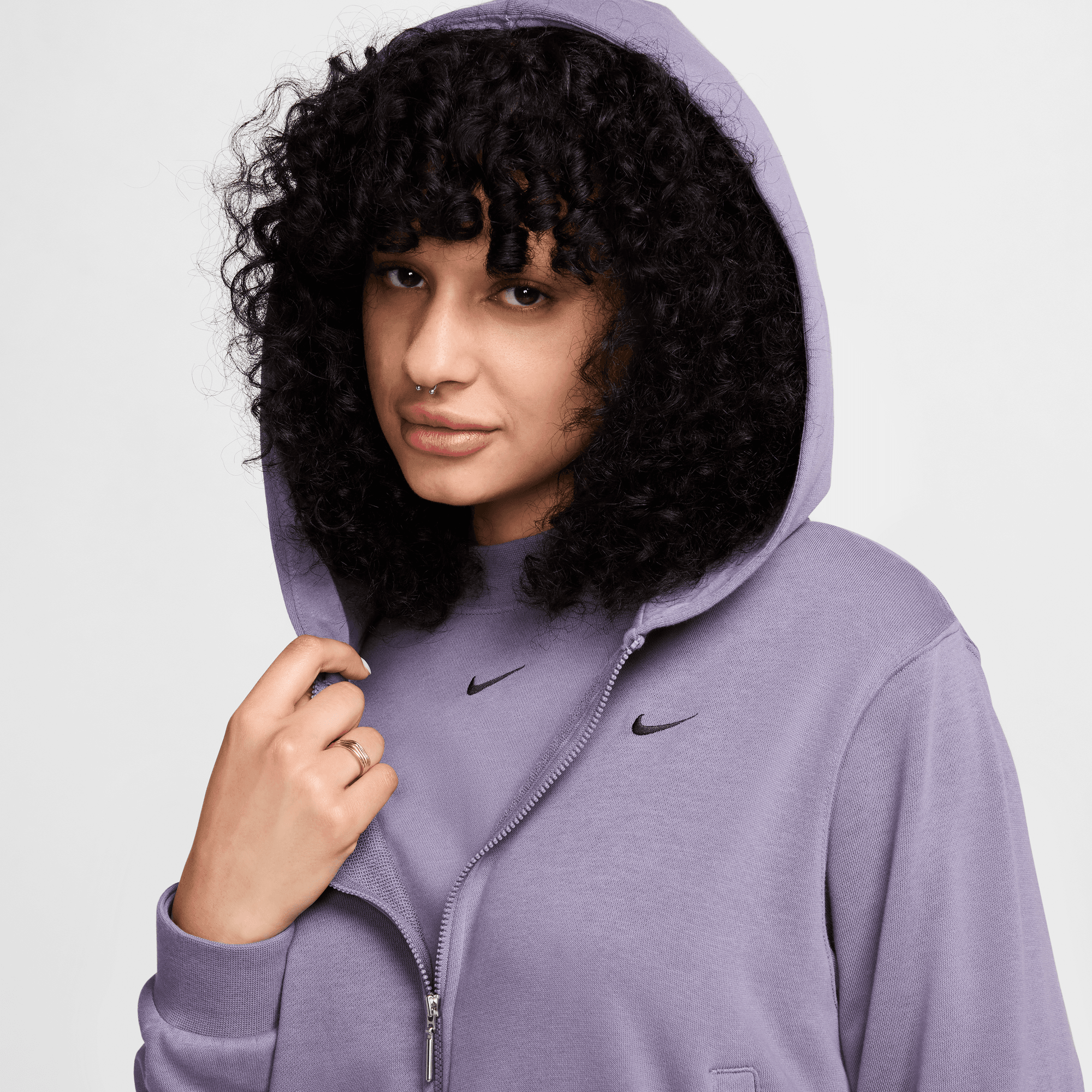 Nike Women s Sportswear Purple Chill Terry Full Zip Hoodie S
