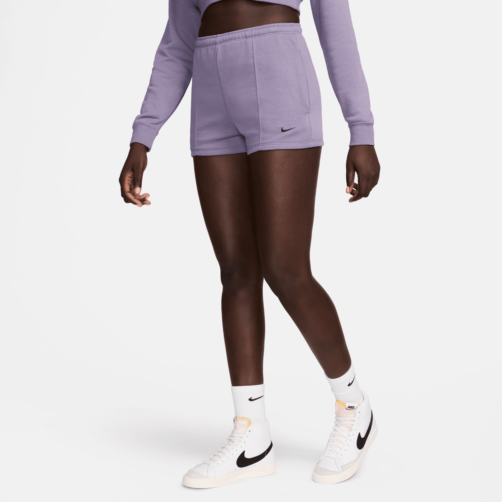 Nike Women's Sportswear Purple Chill Terry Shorts