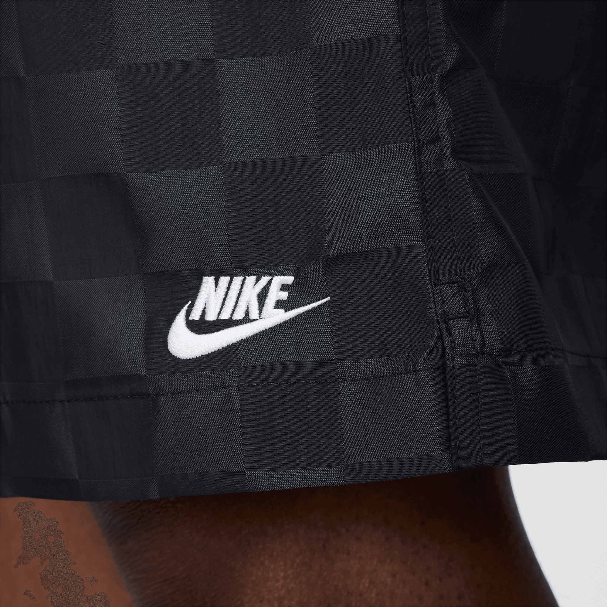 Nike Club Black Checkered Flow Shorts