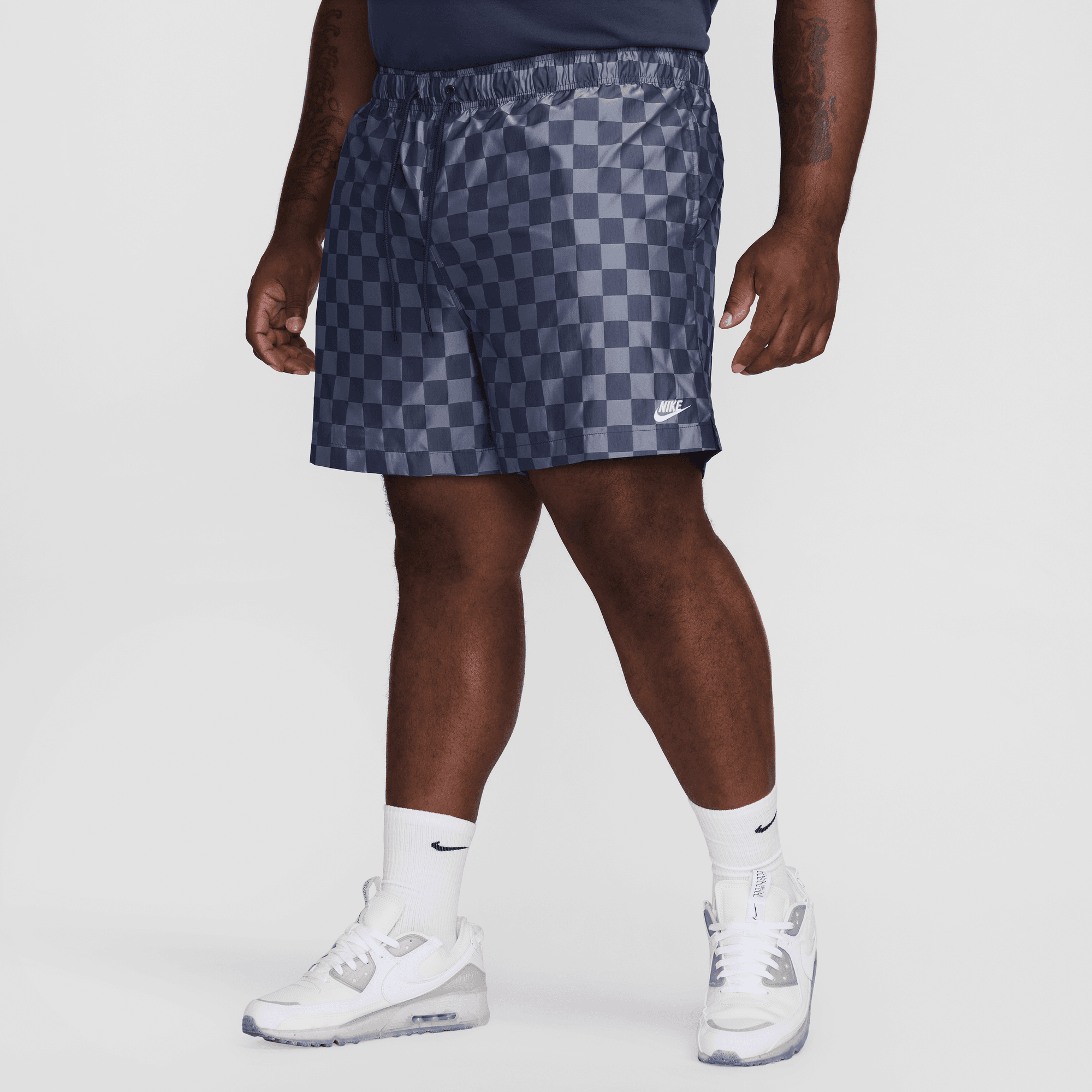 Nike Club Midnight Navy Checkered Flow Shorts