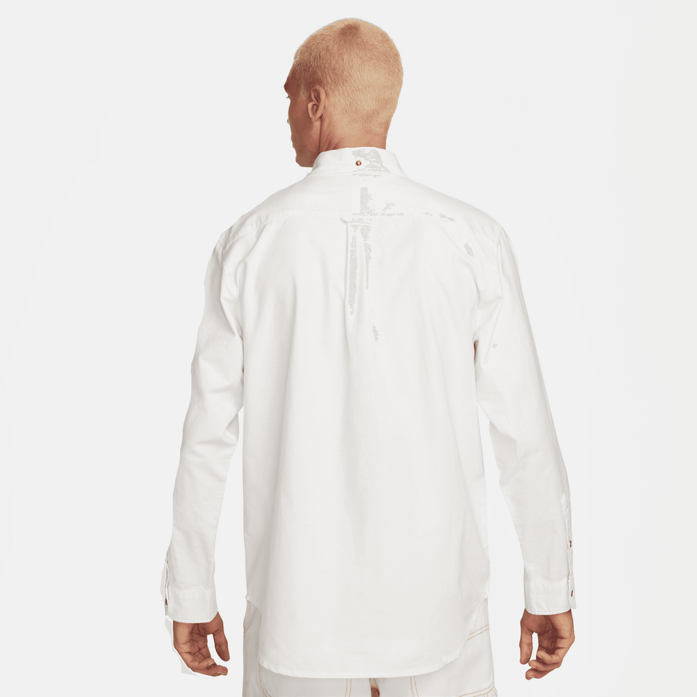 Nike Life White Long-Sleeve Oxford Button-Down Shirt