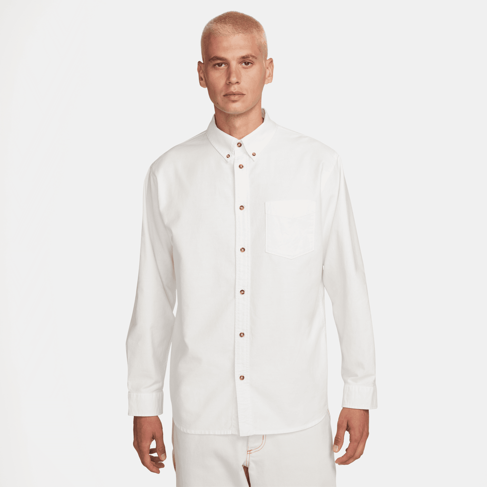 Nike Life White Long-Sleeve Oxford Button-Down Shirt