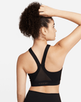 Nike Women's Black Swoosh Wrap Medium Support Padded Sports Bra