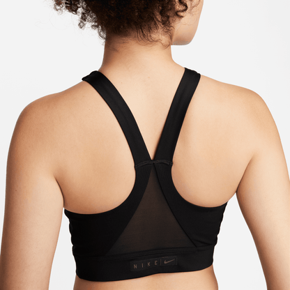 Nike Women's Black Swoosh Wrap Medium Support Padded Sports Bra