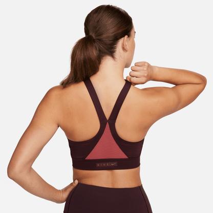 Nike Women's Red Swoosh Wrap Medium Support Padded Sports Bra