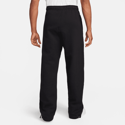 Nike Solo Swoosh Black Open-Hem Fleece Pants