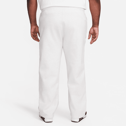 Nike Solo Swoosh White Open Hem Fleece Pants