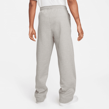Nike Solo Swoosh Heather Grey Open-Hem Fleece Pants – Puffer Reds Nike Solo Swoosh Heather Grey Open-Hem Fleece Pants – Puffer Reds