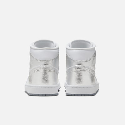 Air Jordan Women's 1 Mid 'Crinkled Silver Foil'