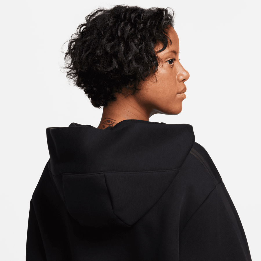 Nike Sportswear Women's Oversized Asymmetrical Black Tech Fleece Hoodie