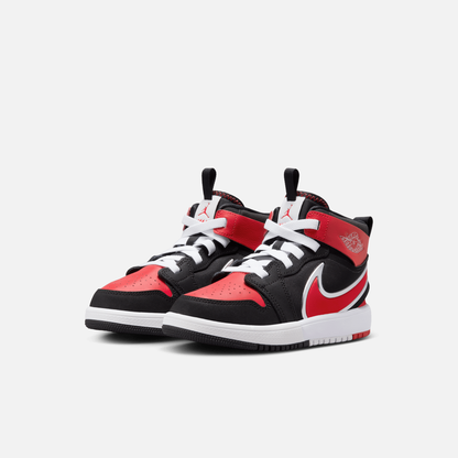 Air Jordan Kids' 1 Mid RM EasyOn Bred (PS)