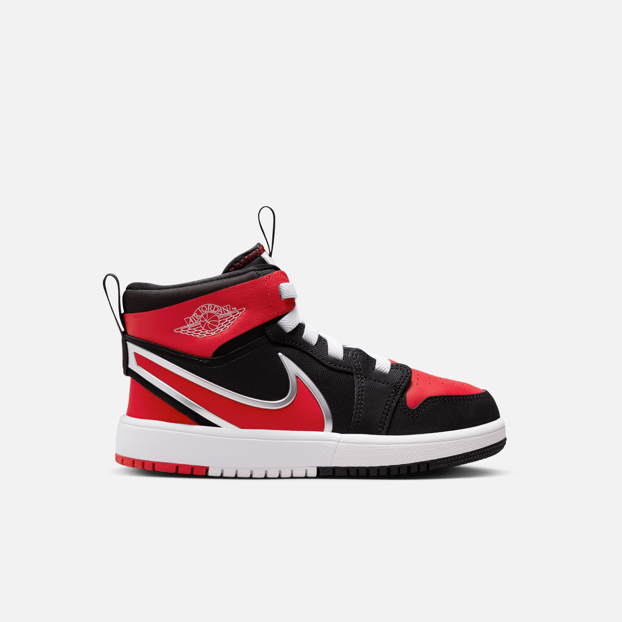 Air Jordan Kids' 1 Mid RM EasyOn Bred (PS)