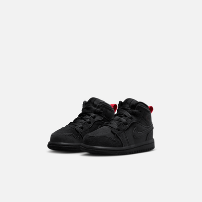 Air Jordan Kids' 1 Mid SE Craft Monochrome Black (TD)