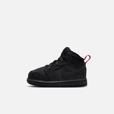 Air Jordan Kids' 1 Mid SE Craft Monochrome Black (TD)
