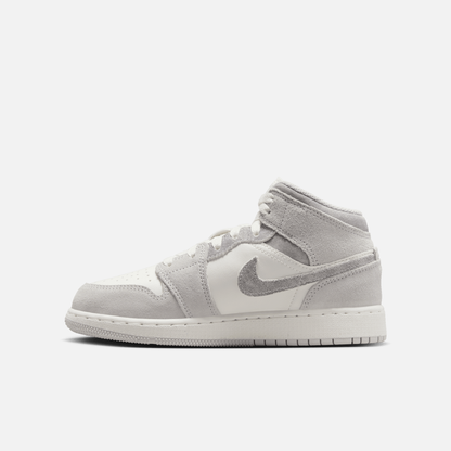 Air Jordan Big Kids' 1 Mid SE Neutral Grey (GS)