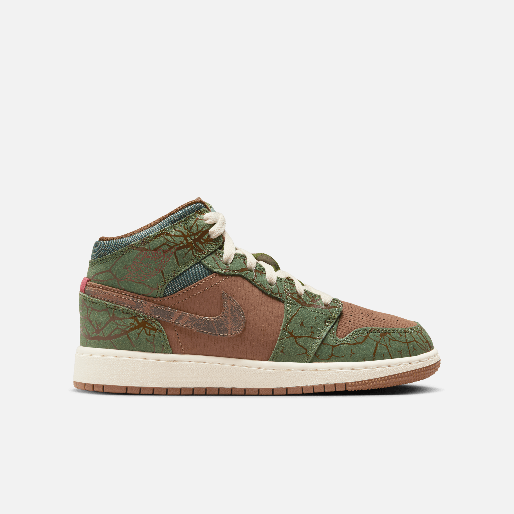 Air Jordan Big Kids' 1 Mid SS Treeline (GS)