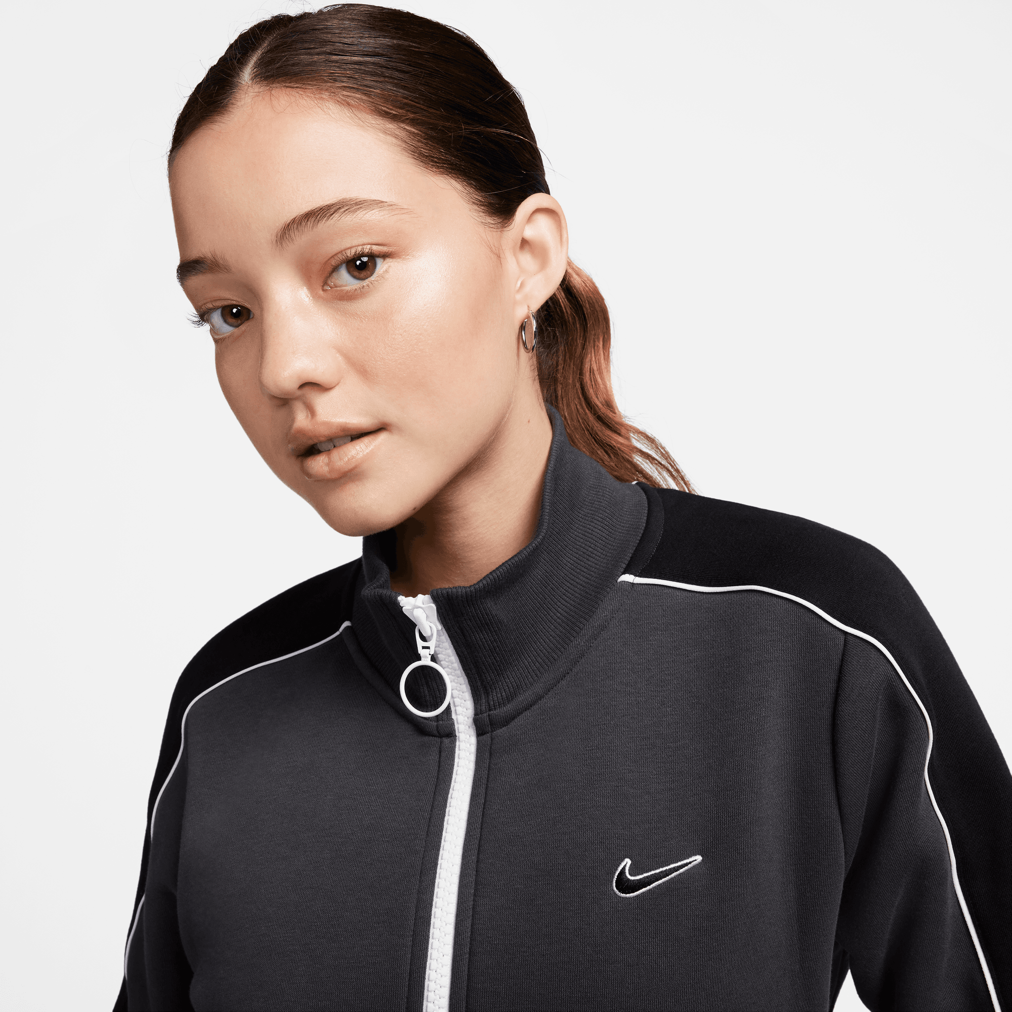 Nike Sportswear Women's Anthracite Grey Fleece Track Top