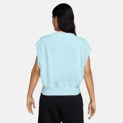 Nike Sportswear Women's Glacier Blue Phoenix Fleece Sleeveless V-Neck Cut-Off