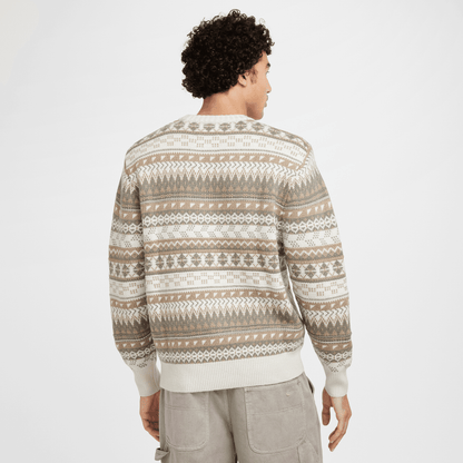 Nike Life Light Brown Fair Isle Swoosh Sweater