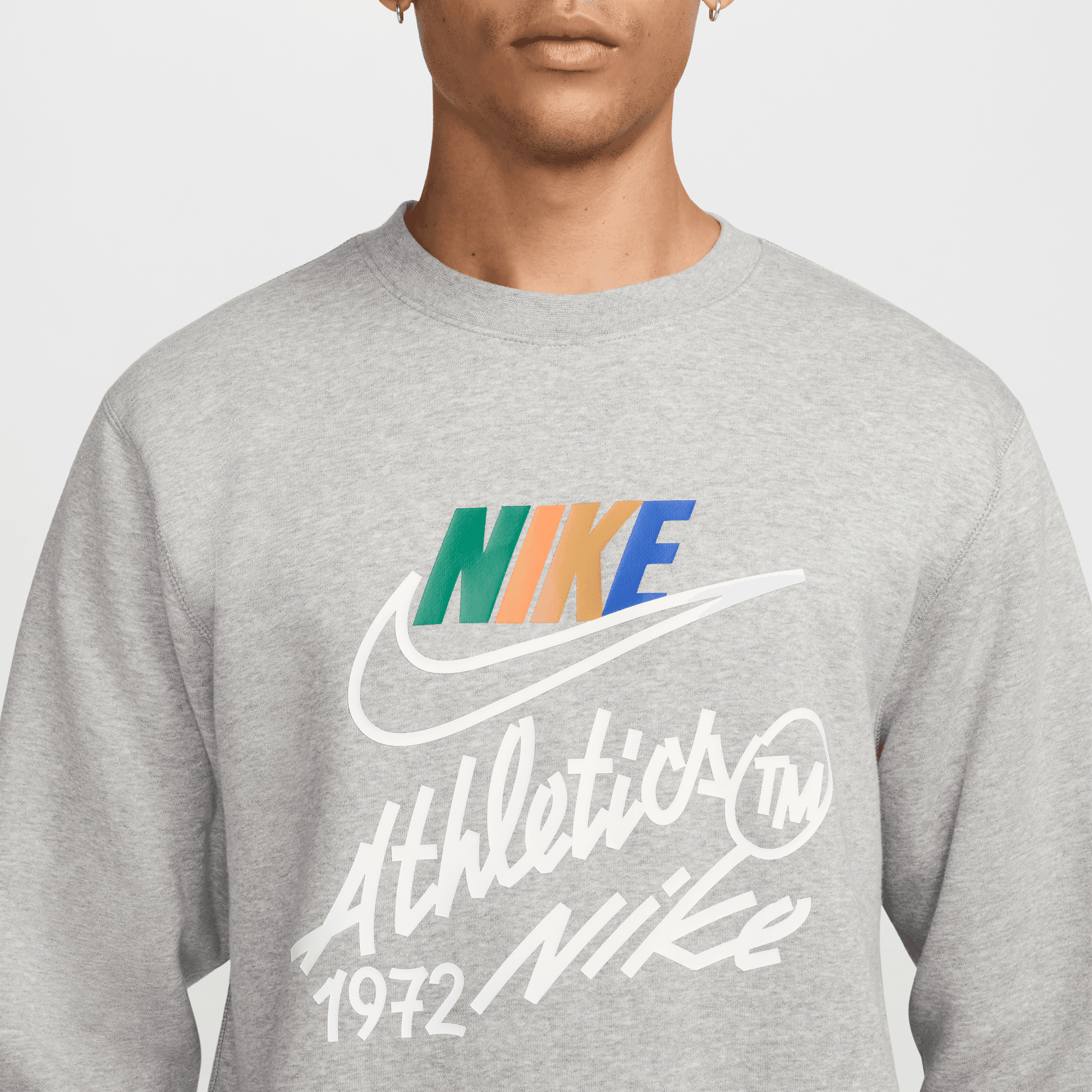 Nike Grey Club Fleece Sweatshirt – Puffer Reds Nike Grey Club Fleece Sweatshirt – Puffer Reds