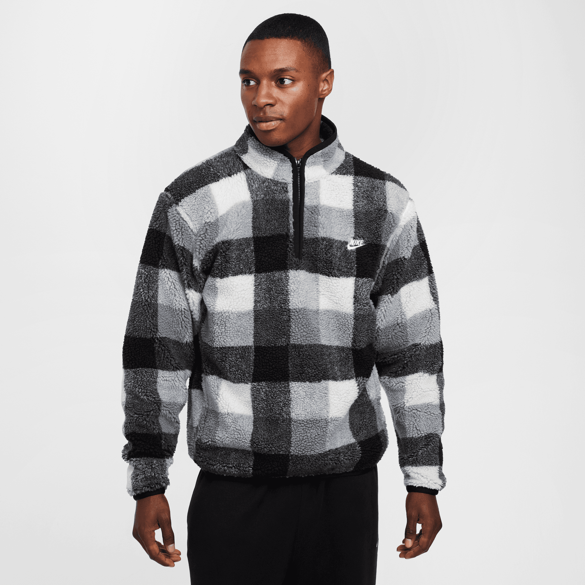 Nike Club Black Winterized Half-Zip Pullover