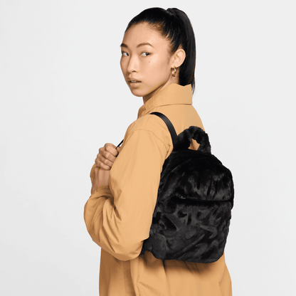 Nike Sportswear Futura Black Faux Fur Mini Backpack