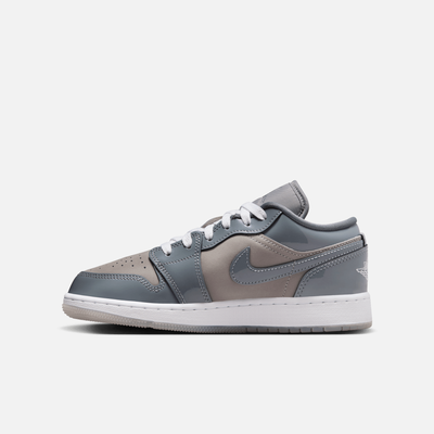 Air Jordan Big Kids' 1 Low SE Medium Cool Grey White (GS)