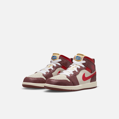 Air Jordan Kids' 1 Mid SE Bread, Butter & Sole (PS)