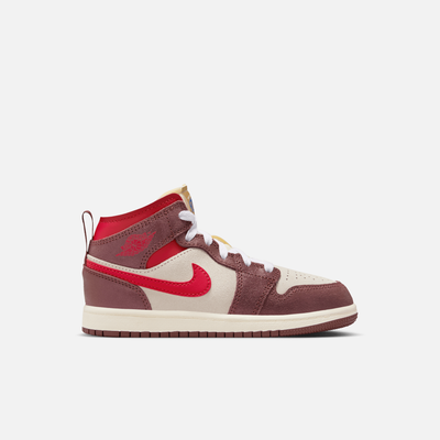 Air Jordan Kids' 1 Mid SE Bread, Butter & Sole (PS)