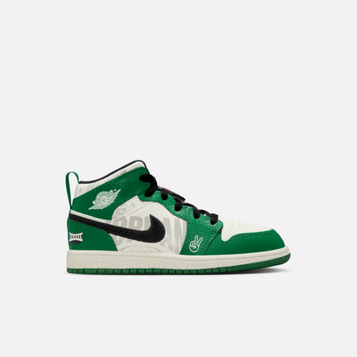 Air Jordan Kids' 1 Mid 'Overbranded' (PS)