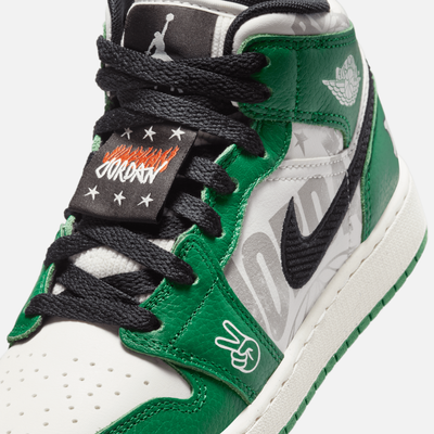 Air Jordan Big Kids' 1 Mid 'Overbranded' (GS)