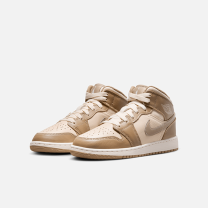 Air Jordan Big Kids' 1 Mid Legend Light Brown (GS)