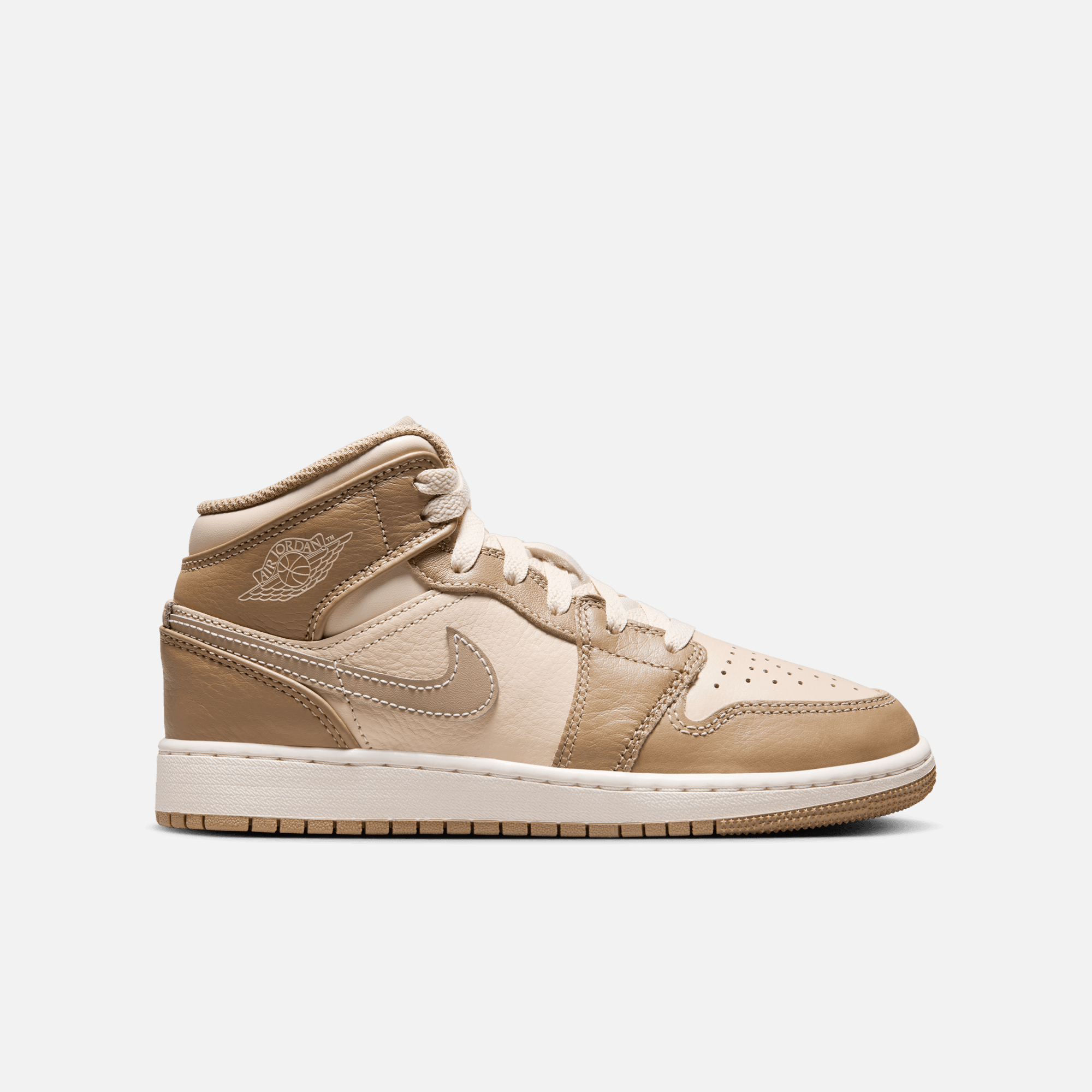 Air Jordan Big Kids' 1 Mid Legend Light Brown (GS)