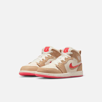 Air Jordan Kids' 1 Mid SE Peanut Butter & Jelly (PS)