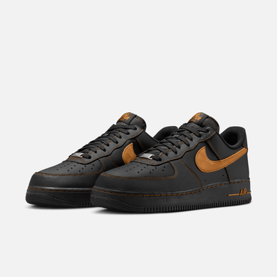 Nike Air Force 1 Low Black and Tan Contrast Stitch