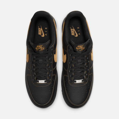 Nike Air Force 1 Low Black and Tan Contrast Stitch