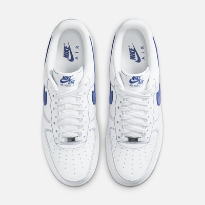 Nike Air Force 1 Low White Deep Royal Contrast Stitch