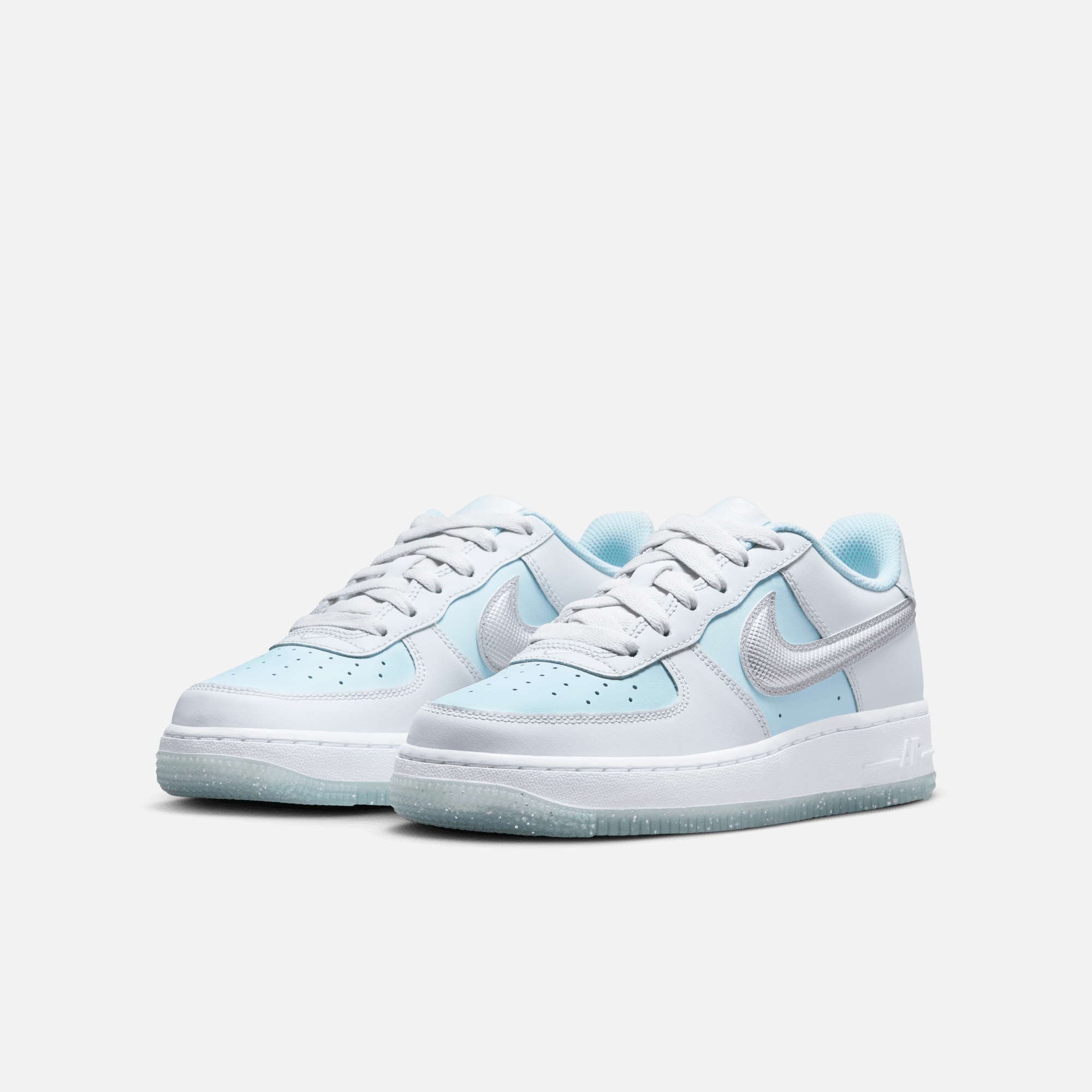 Nike Big Kids' Air Force 1 Low Pure Platinum Glacier Blue (GS)