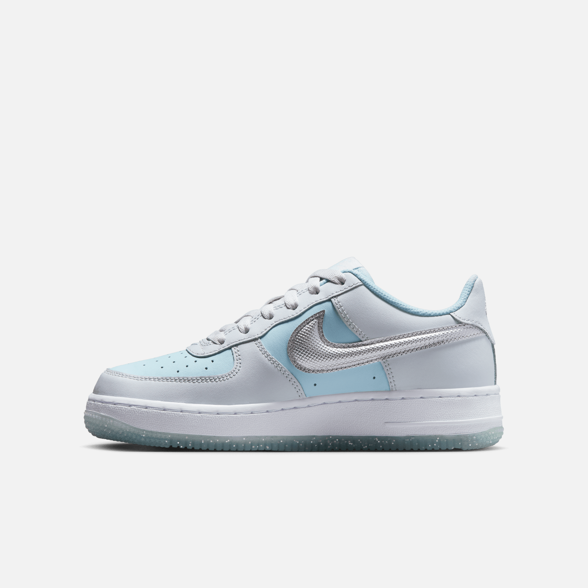 Nike Big Kids' Air Force 1 Low Pure Platinum Glacier Blue (GS)