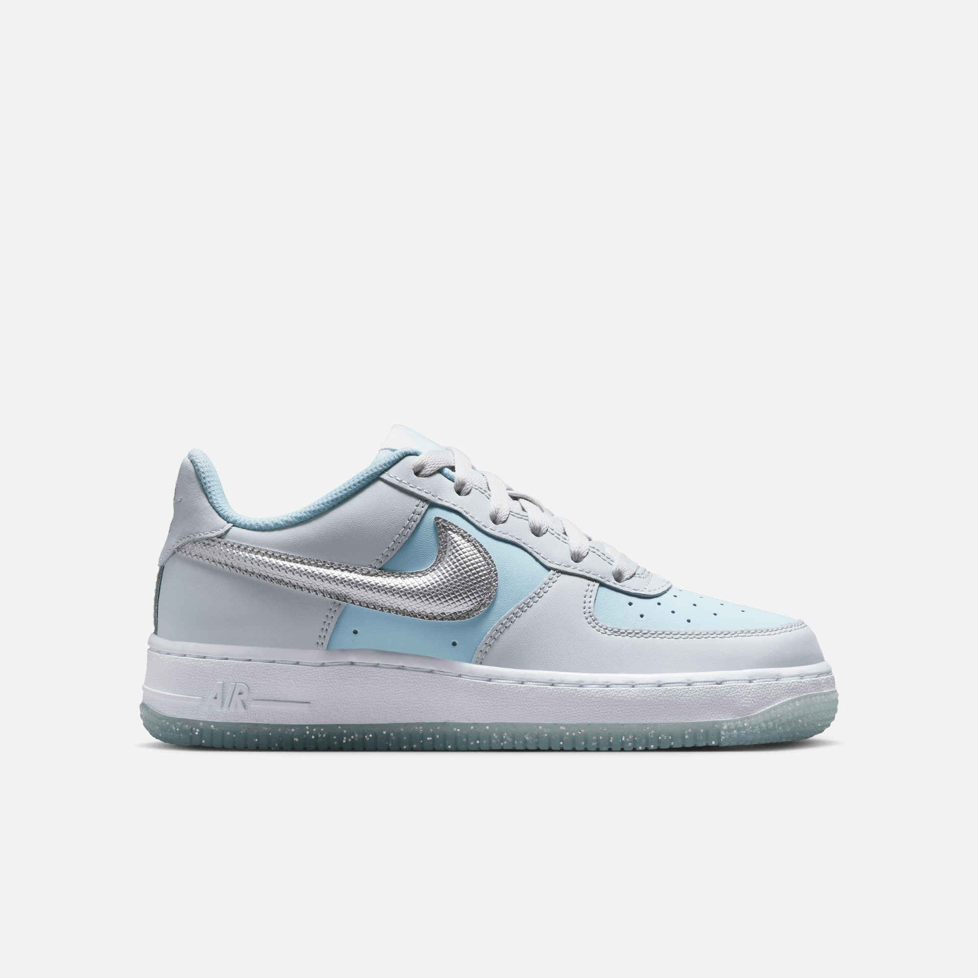 Nike Big Kids' Air Force 1 Low Pure Platinum Glacier Blue (GS)