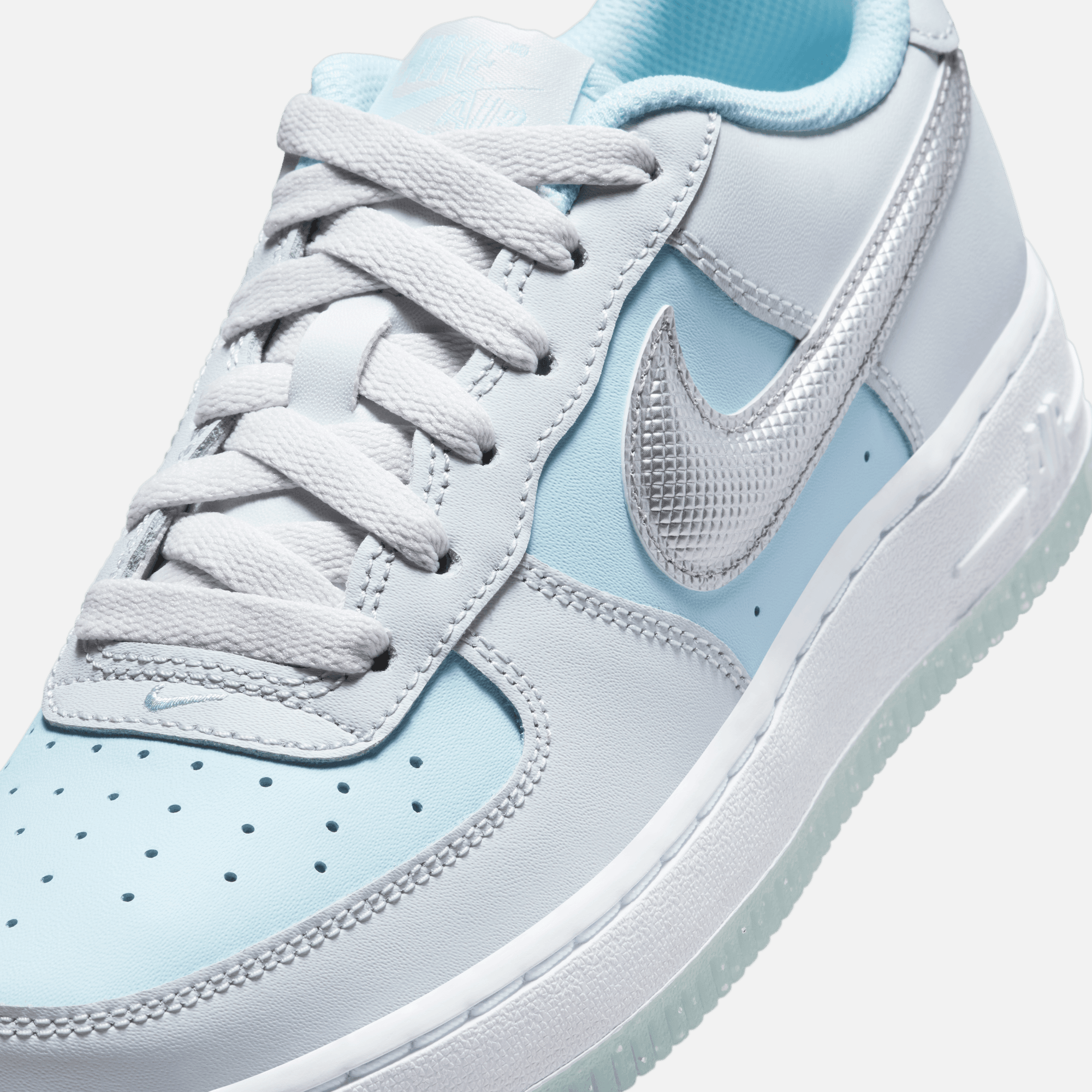 Nike Big Kids' Air Force Low Pure Platinum Glacier Blue (GS