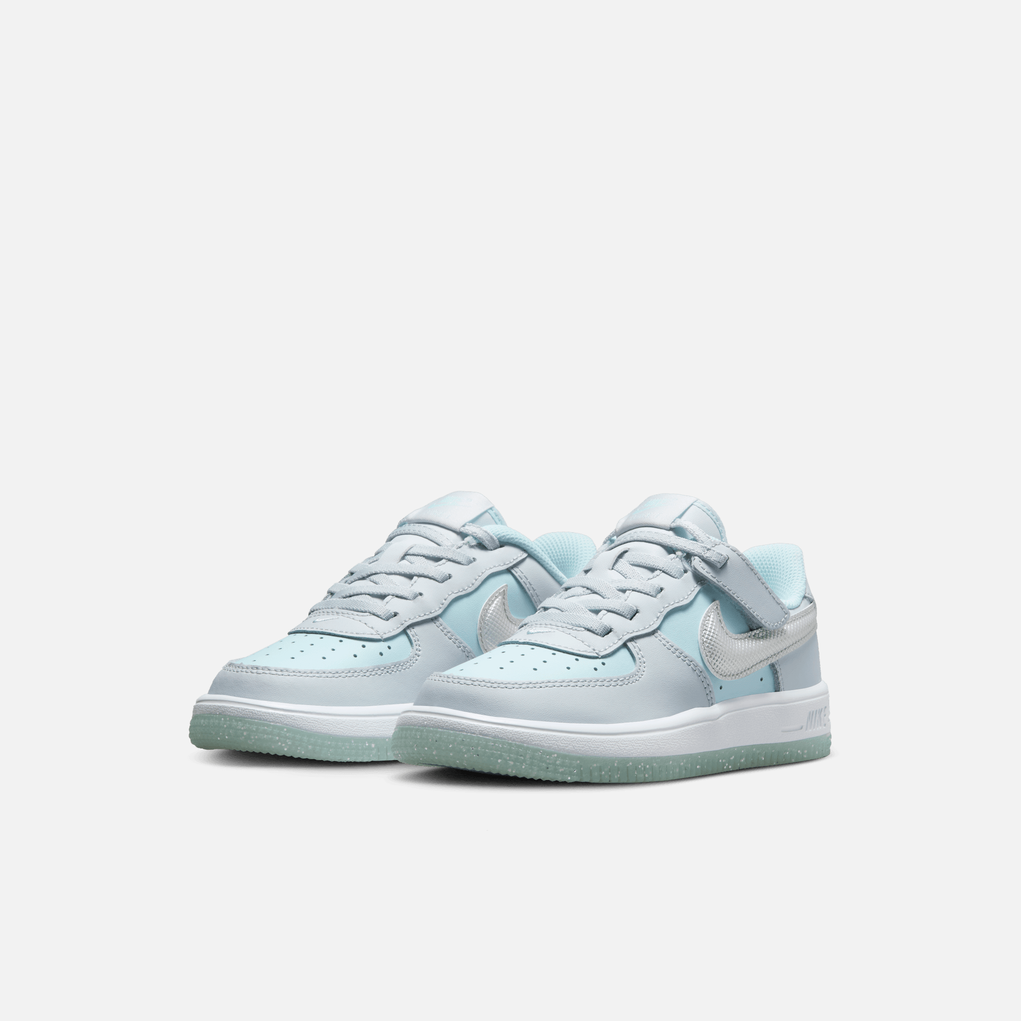 Nike Kids' Air Force 1 Low EasyOn Pure Platinum Glacier Blue (PS)