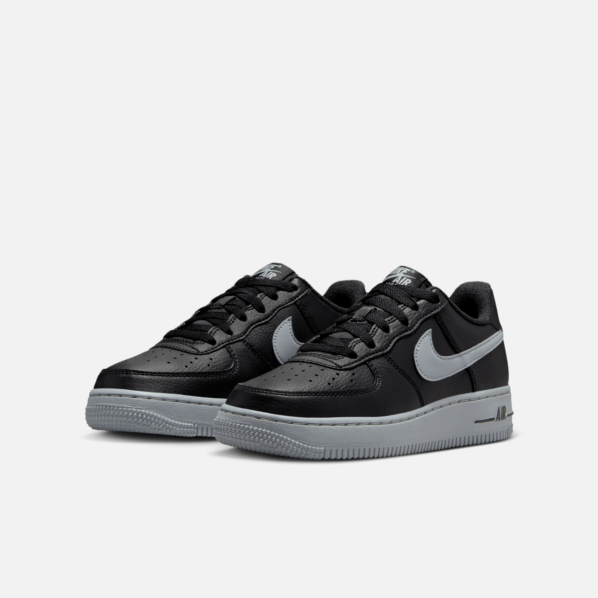 Nike Big Kids' Air Force 1 Low Black Wolf Grey (GS)