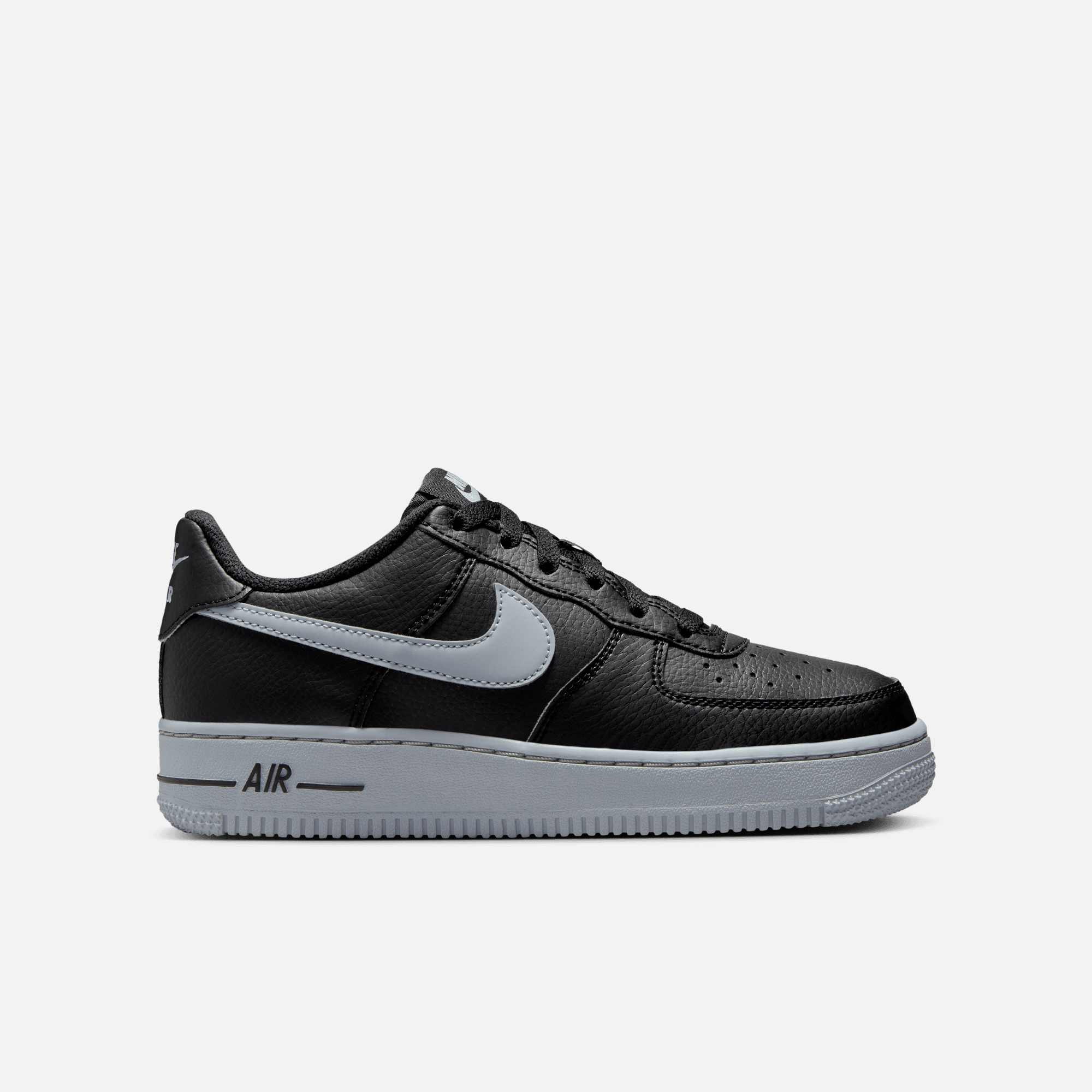 Nike Big Kids' Air Force 1 Low Black Wolf Grey (GS)