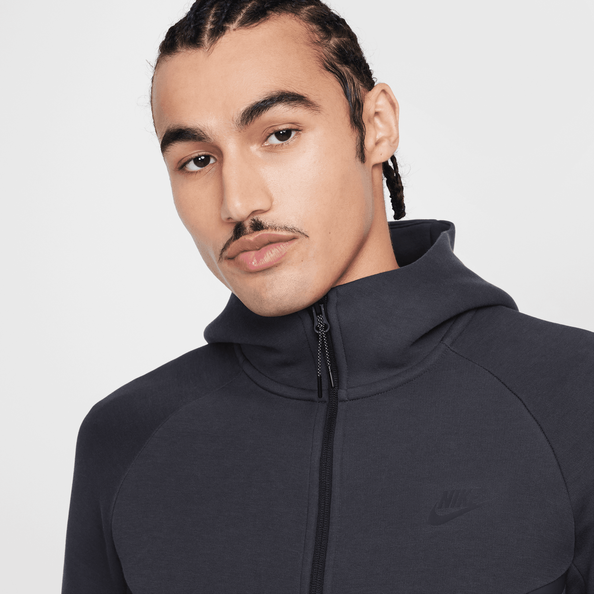 Nike Tech Windrunner Dark Grey Fleece Full-Zip Hoodie