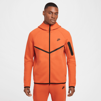 Nike Tech Windrunner Orange Fleece Full-Zip Hoodie