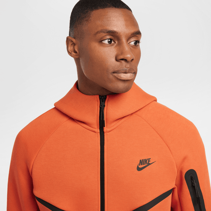 Nike Tech Windrunner Orange Fleece Full-Zip Hoodie