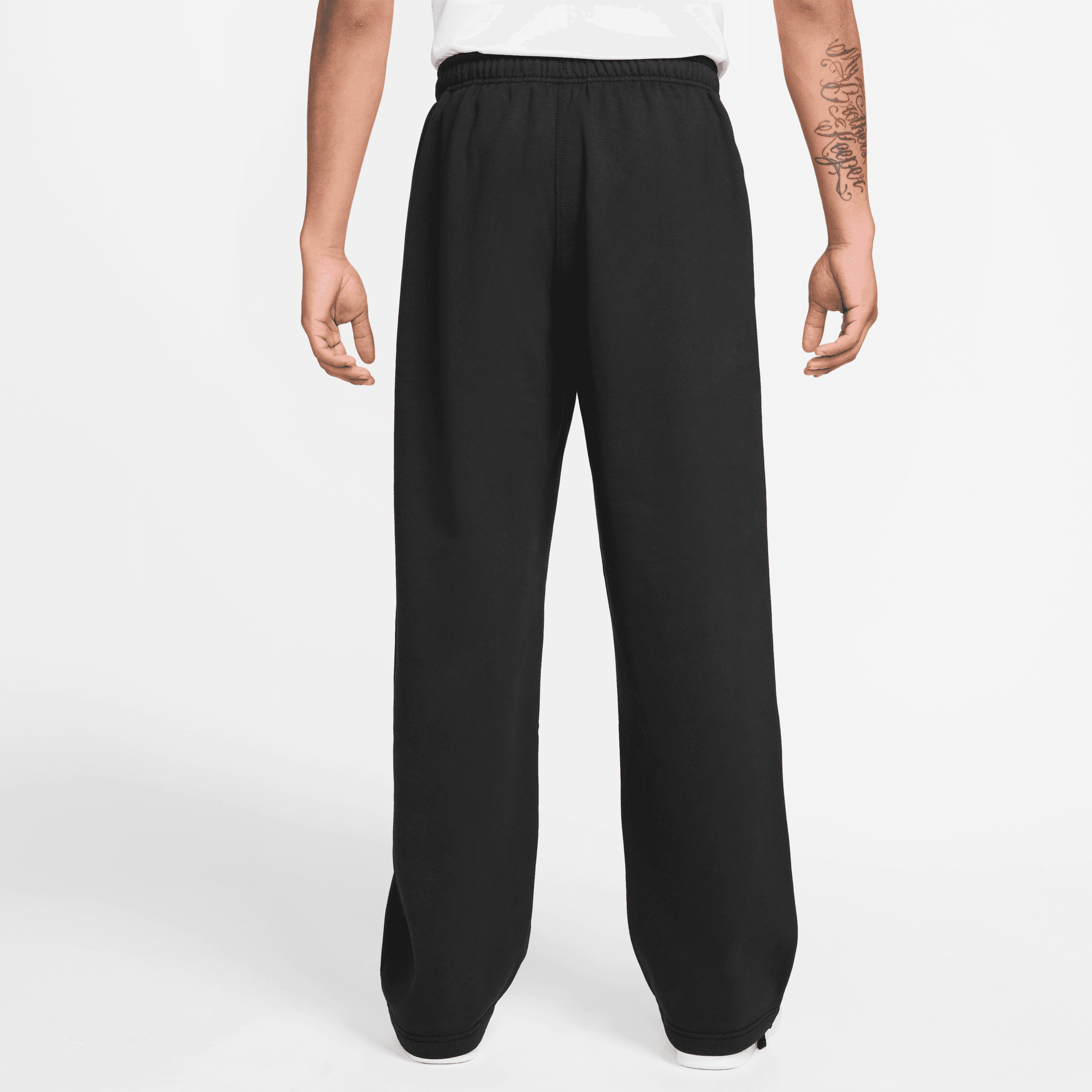 Nike Solo Swoosh Open-Hem Black Pants